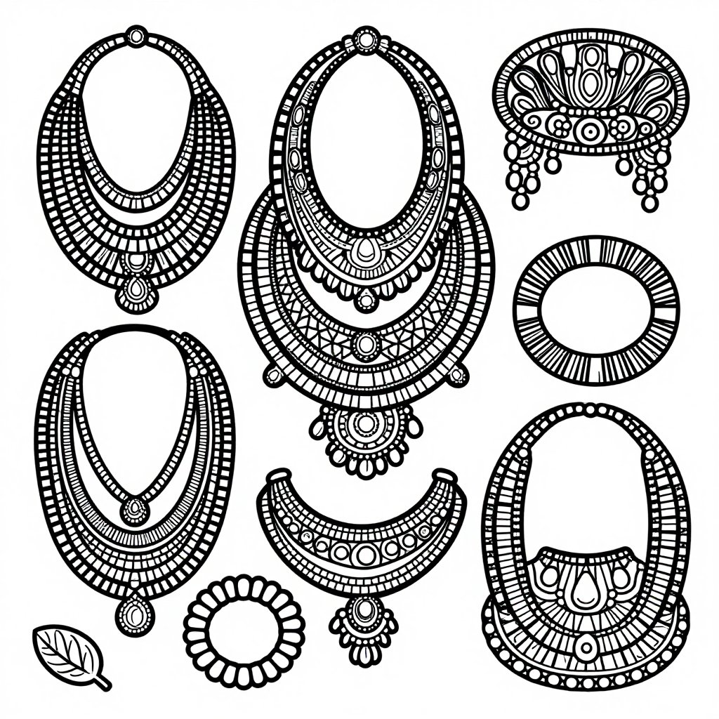 Beaded Jewelry - free printable coloring page