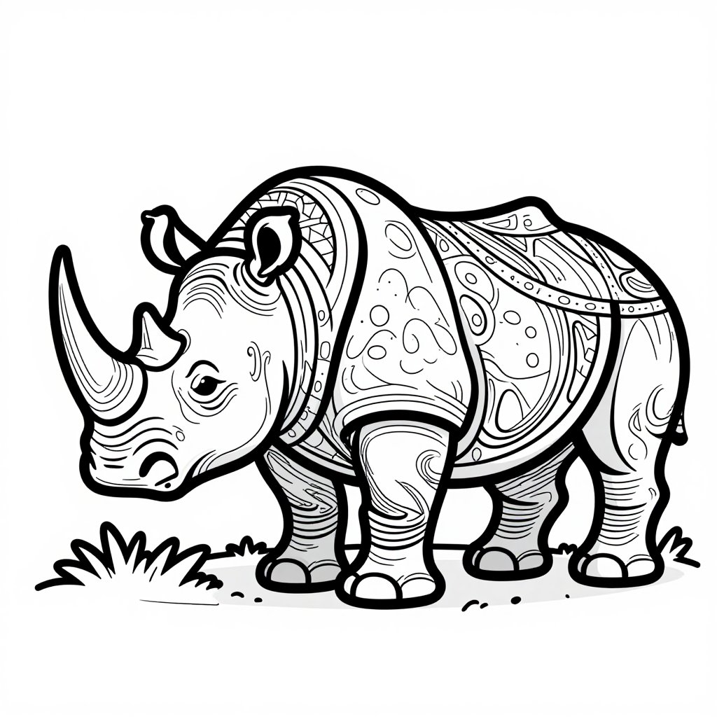 Rhinoceros - free printable coloring page