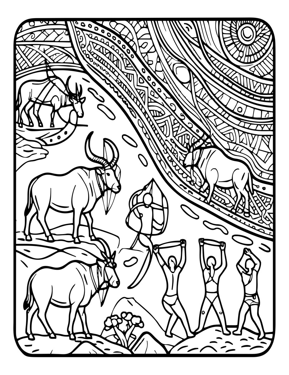 Rock Art - free printable coloring page