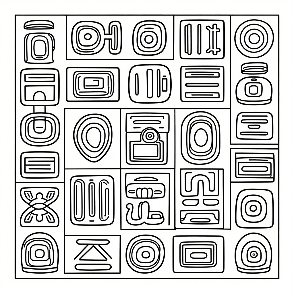Adinkra Symbols - free printable coloring page