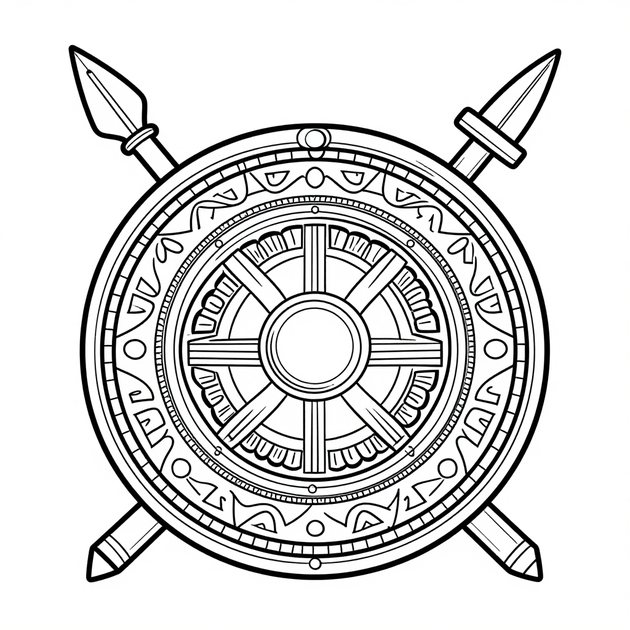 Zulu Shield - Free printable coloring page