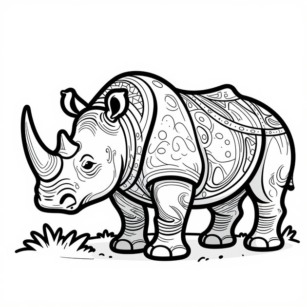 Rhinoceros - Free printable coloring page