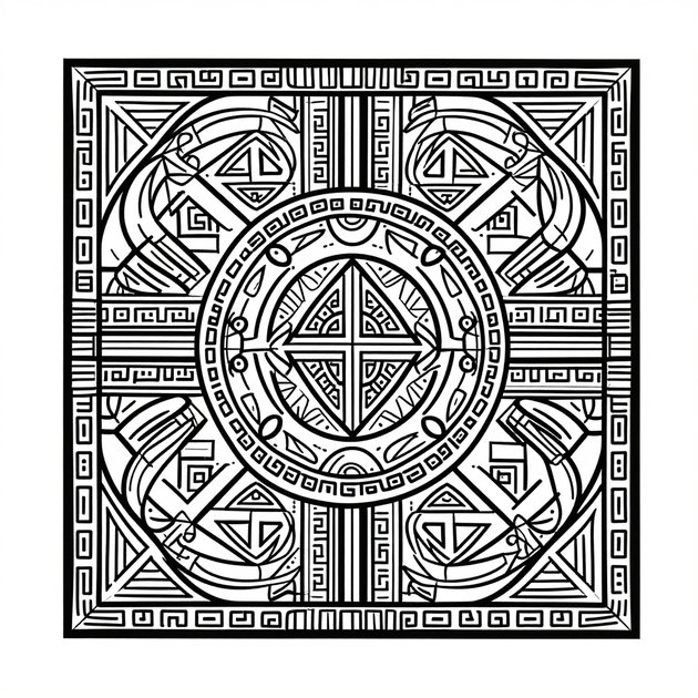 Mudcloth Pattern - Free printable coloring page