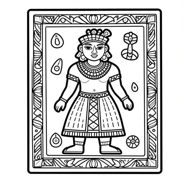 Benin Bronze - Free printable coloring page