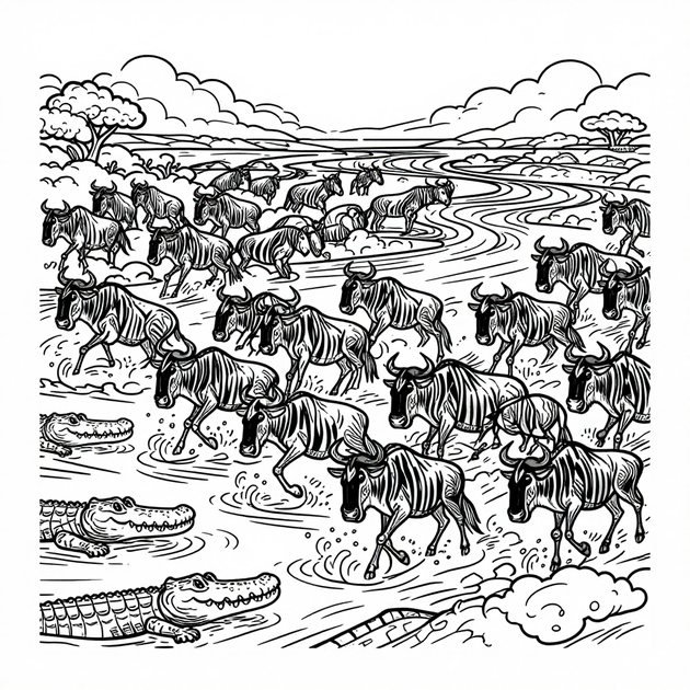 Market Scene - Free printable coloring page