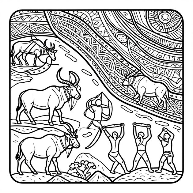 African Basket Weave - Free printable coloring page