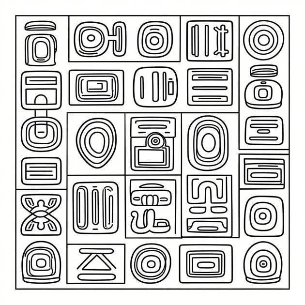 Adinkra Symbols - Free printable coloring page