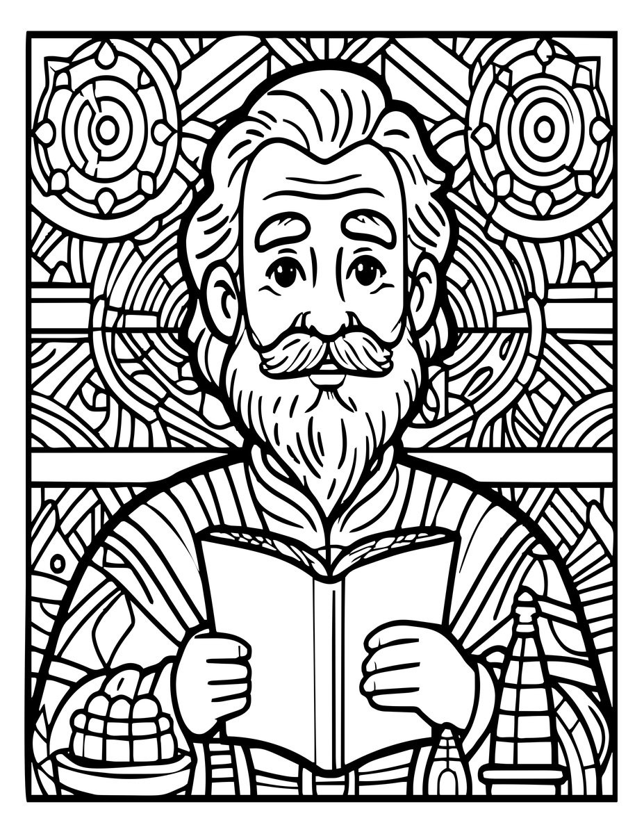 Master Portrait - free printable coloring page