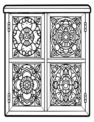 Cabinet of Wonders - Free printable coloring page
