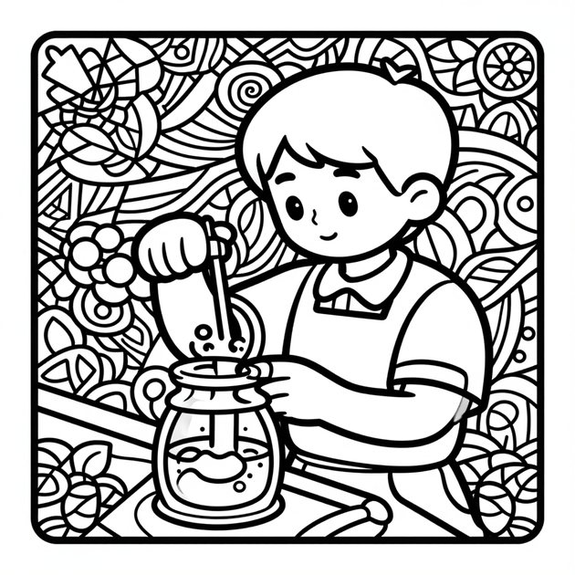 Gold Making - Free printable coloring page