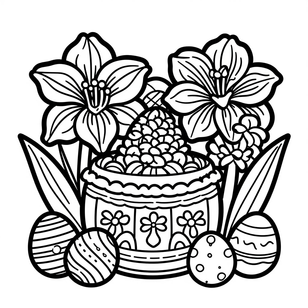 Forced Bulbs - free printable coloring page