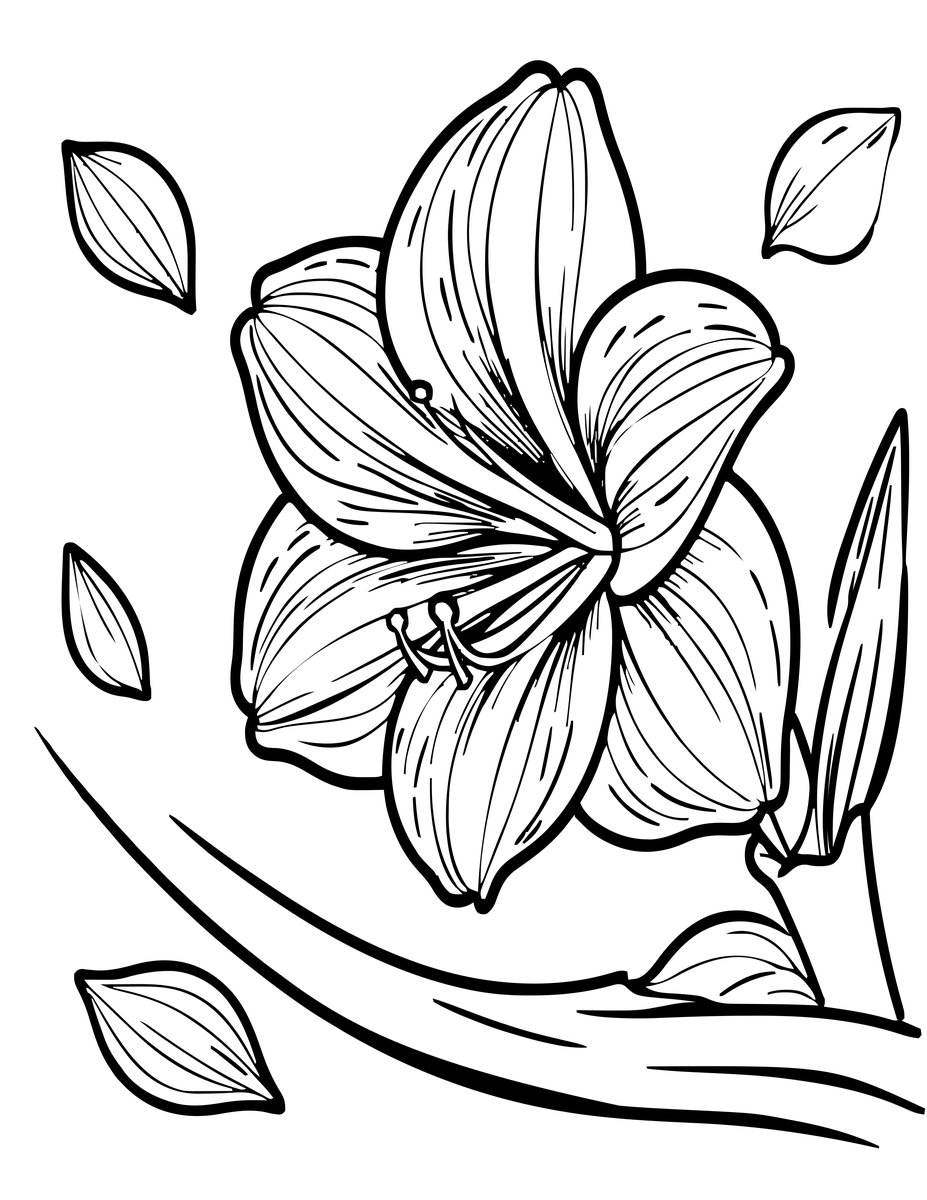 Petal Drop - free printable coloring page