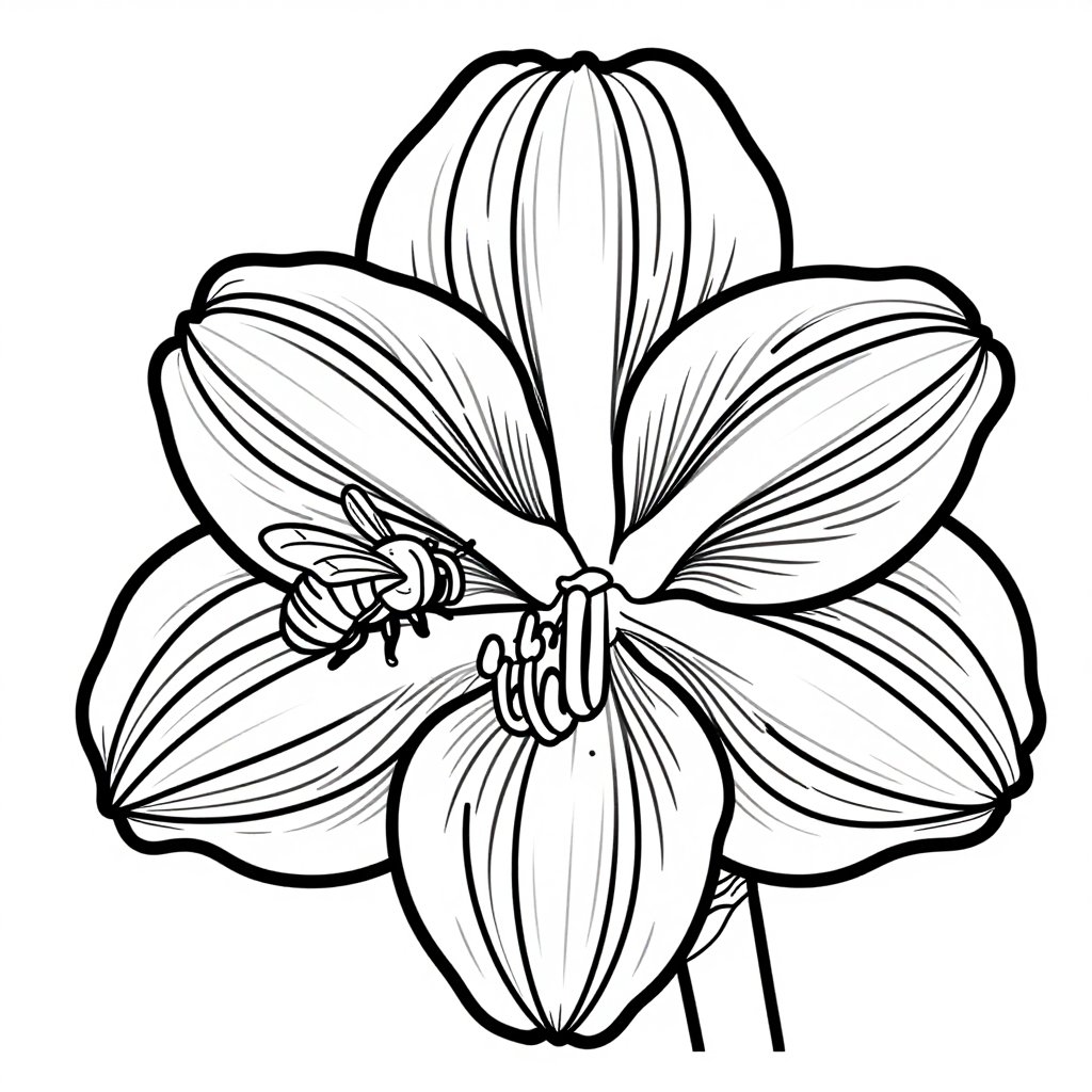 Pink Hyacinth - free printable coloring page