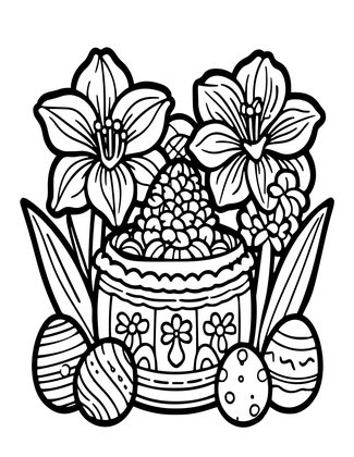 Easter Arrangement - Free printable coloring page
