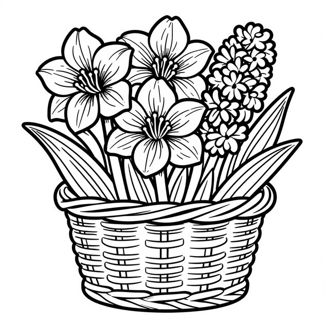 White Amaryllis - Free printable coloring page