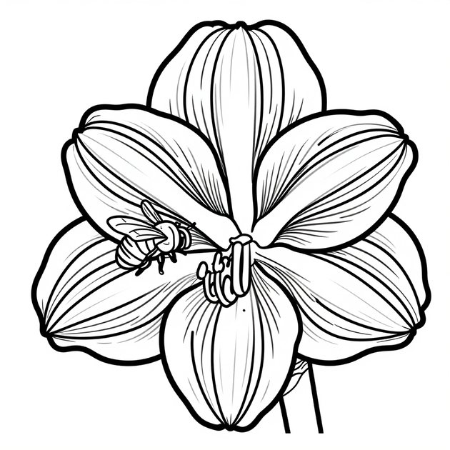 Pink Hyacinth - Free printable coloring page
