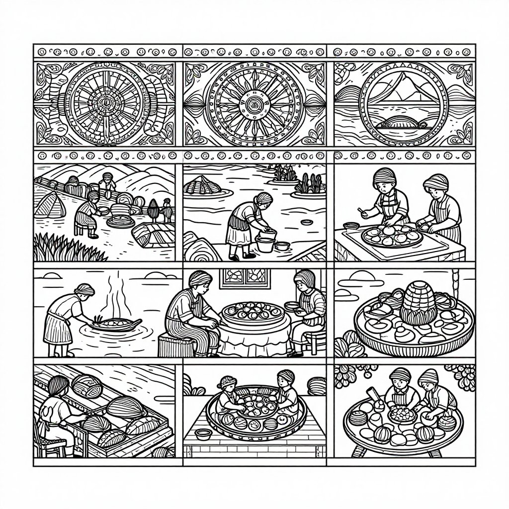 Temple Guards - free printable coloring page