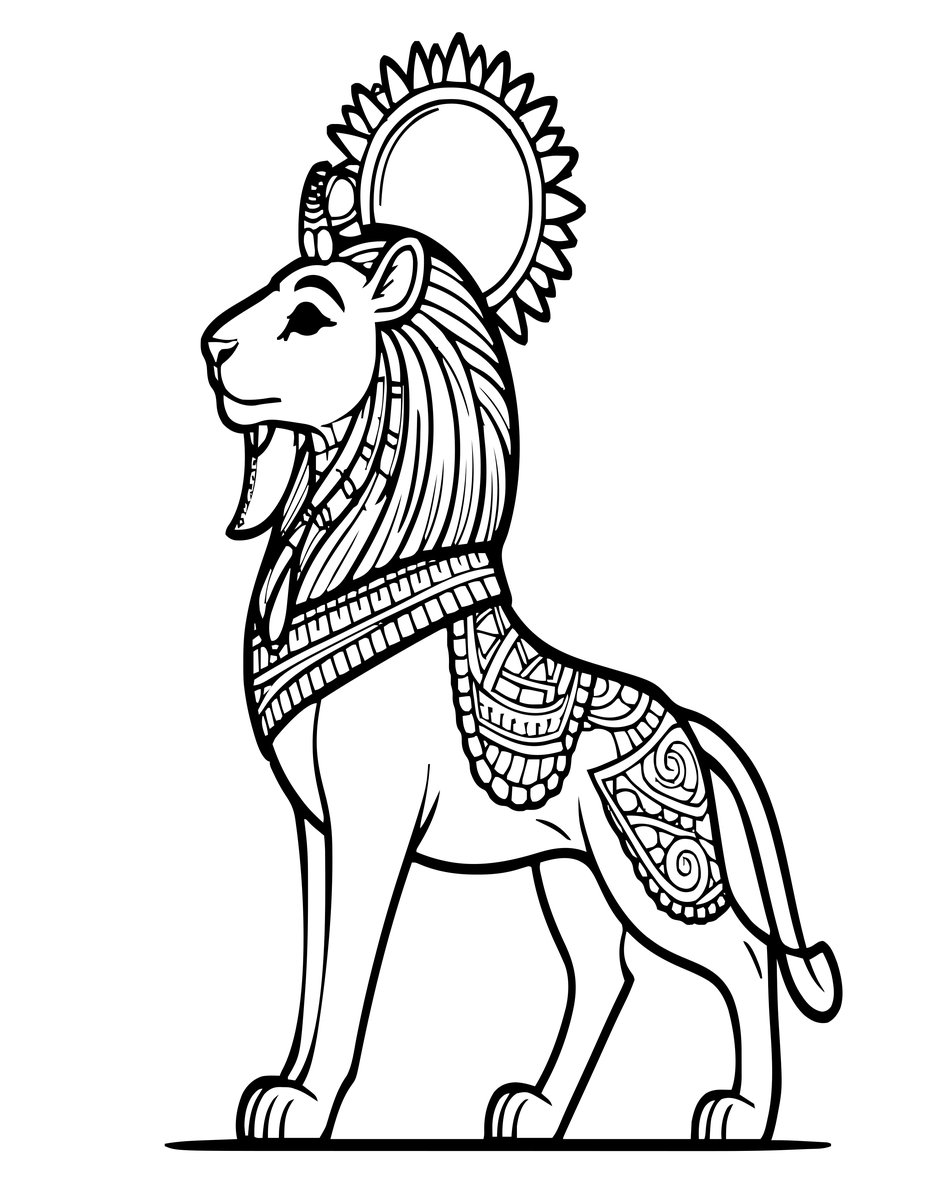 Sekhmet - free printable coloring page