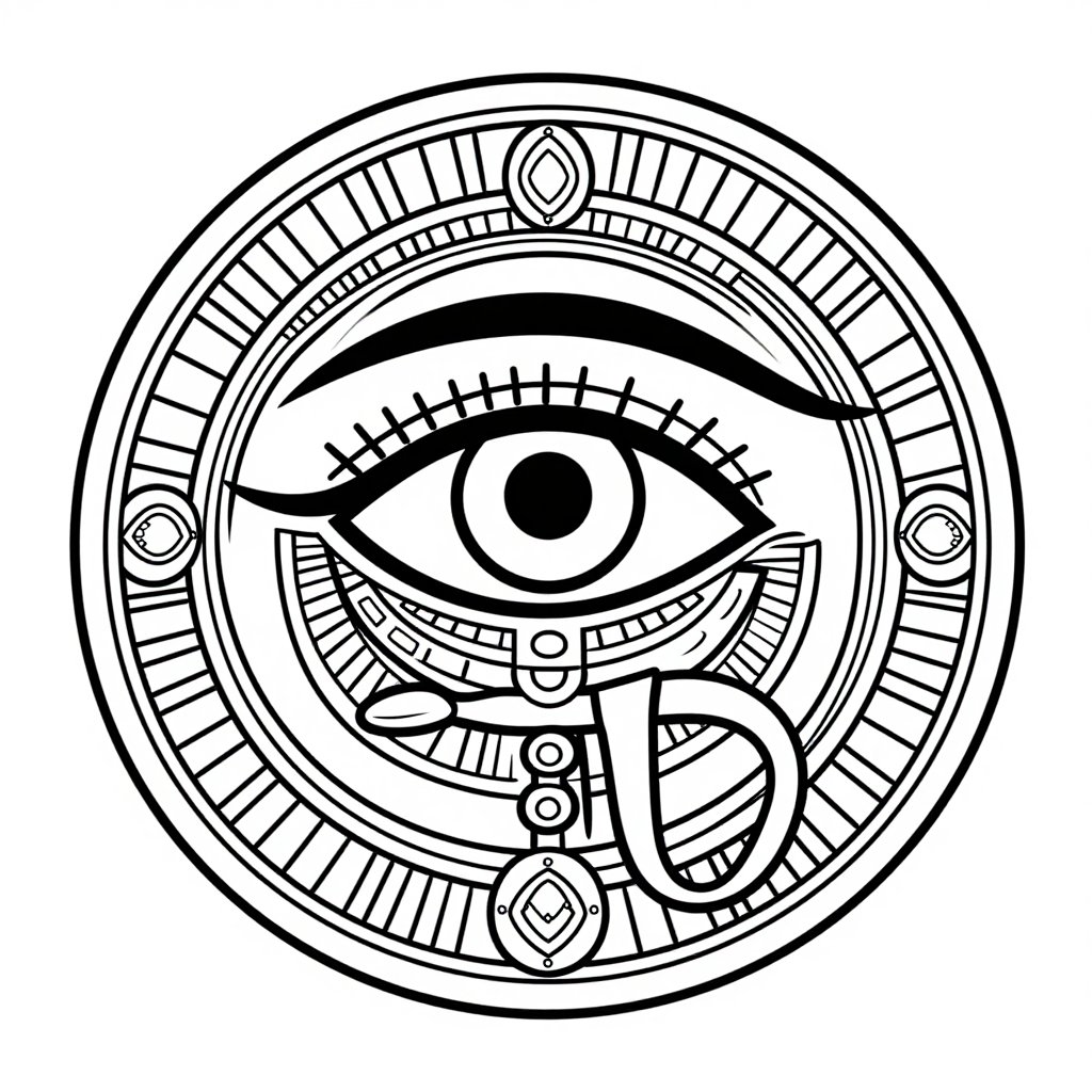 Tutankhamun Mask - free printable coloring page