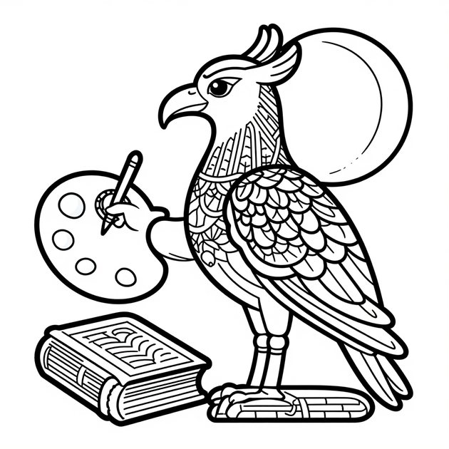 Cat Goddess (Bastet) - Free printable coloring page