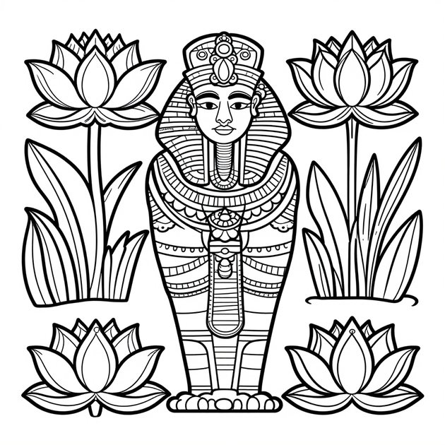 Nefertiti Bust - Free printable coloring page