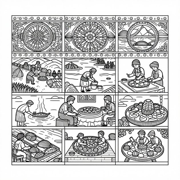 Temple Guards - Free printable coloring page