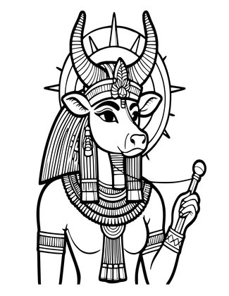 Hathor - Free printable coloring page
