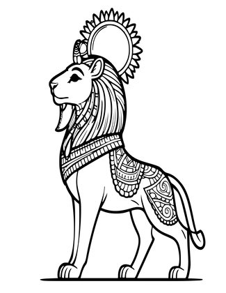 Sekhmet - Free printable coloring page