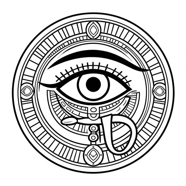 Tutankhamun Mask - Free printable coloring page