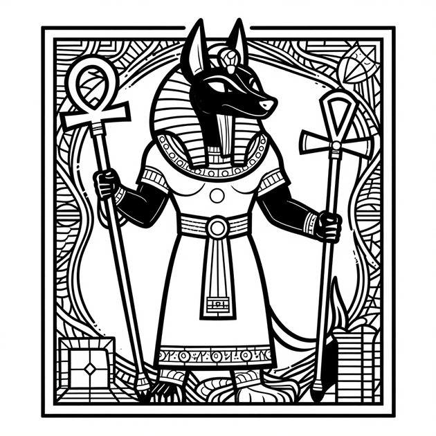 Temple of Karnak - Free printable coloring page
