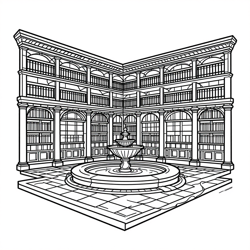 Ancient Libraries coloring pages collection - 30 free printable pages