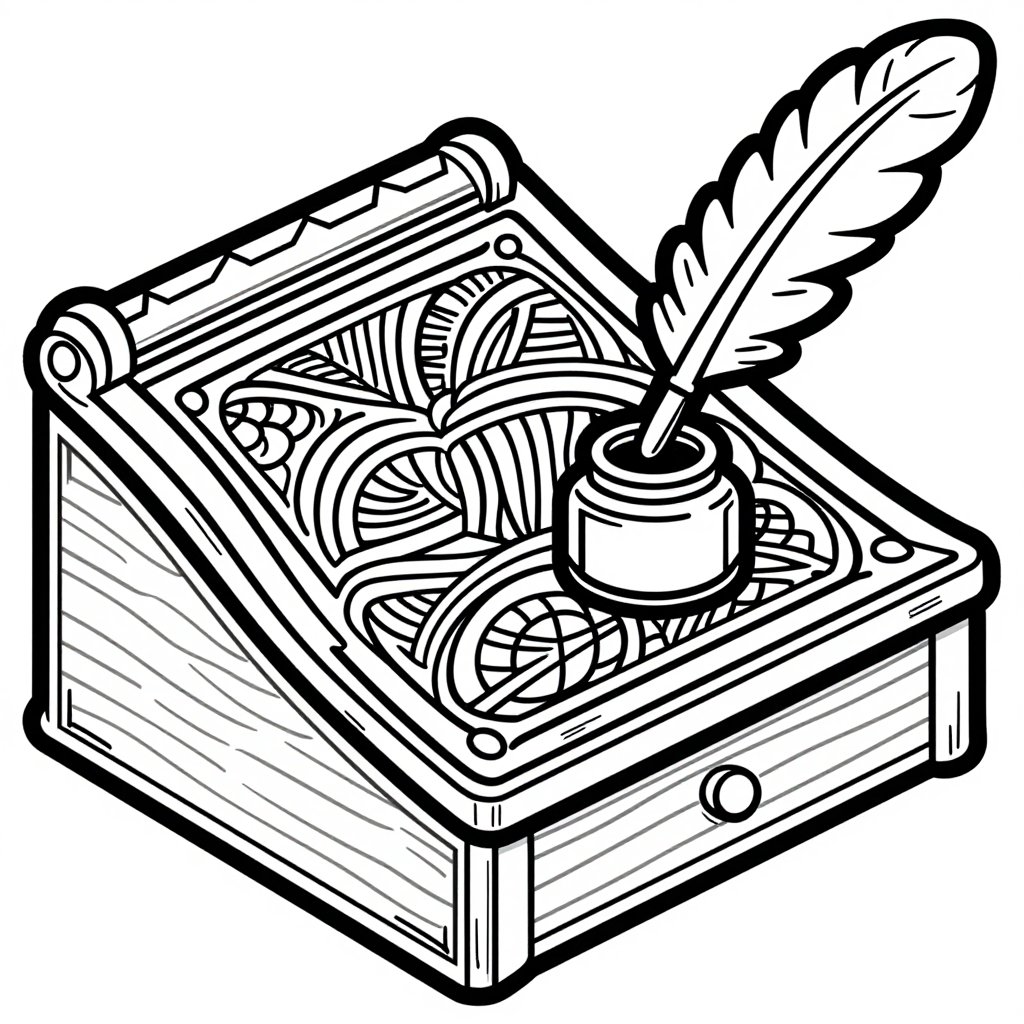 Greek Library - free printable coloring page