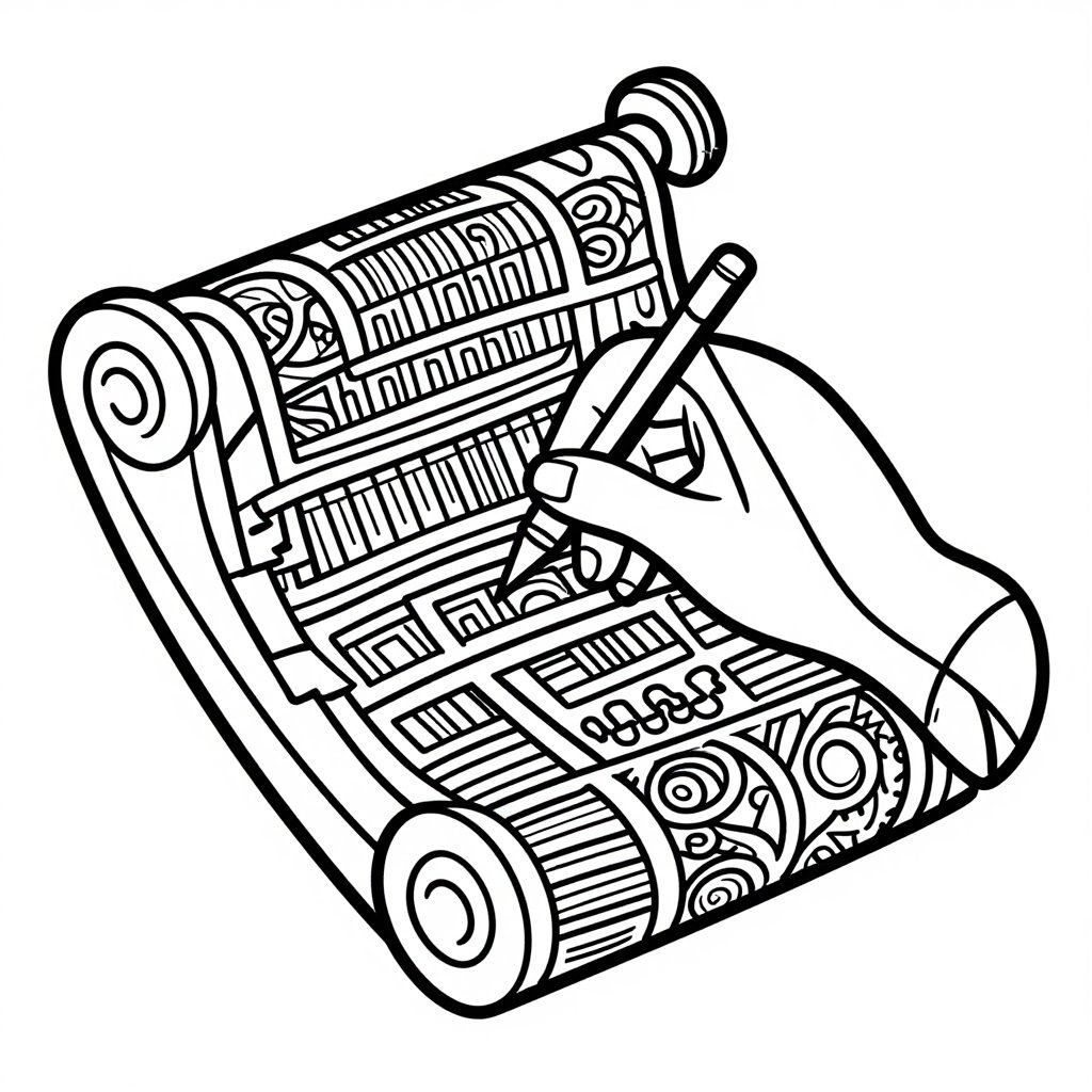 Roman Library - free printable coloring page