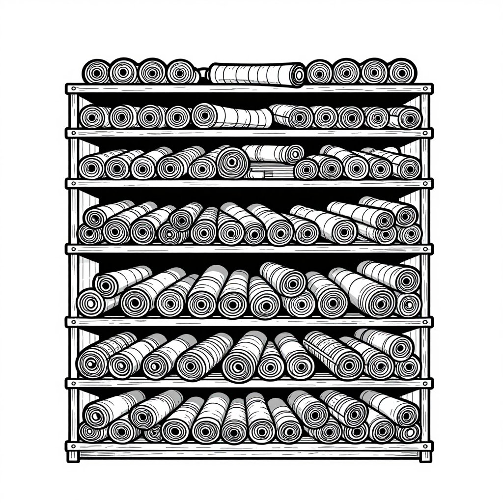 Scroll Shelves - free printable coloring page