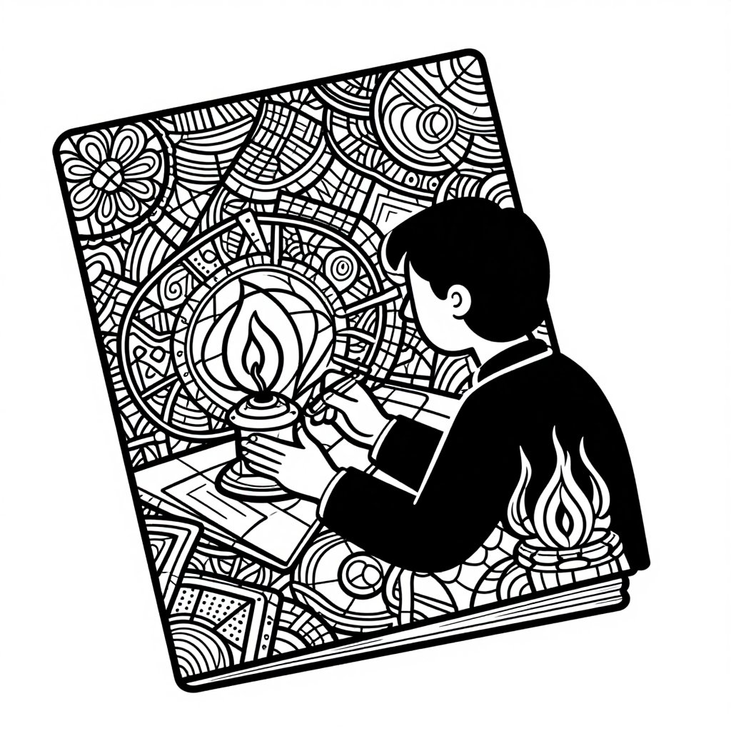 Library Tower - free printable coloring page
