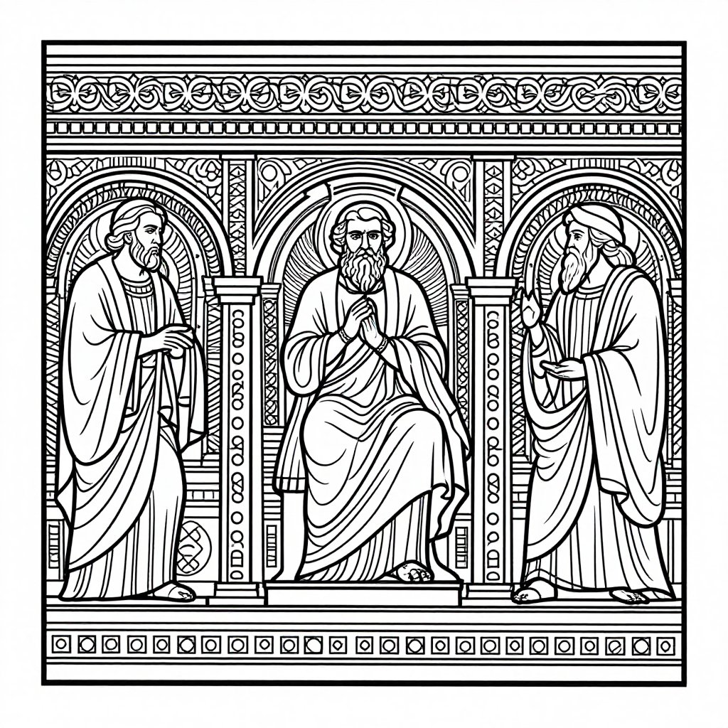 Night Study - free printable coloring page