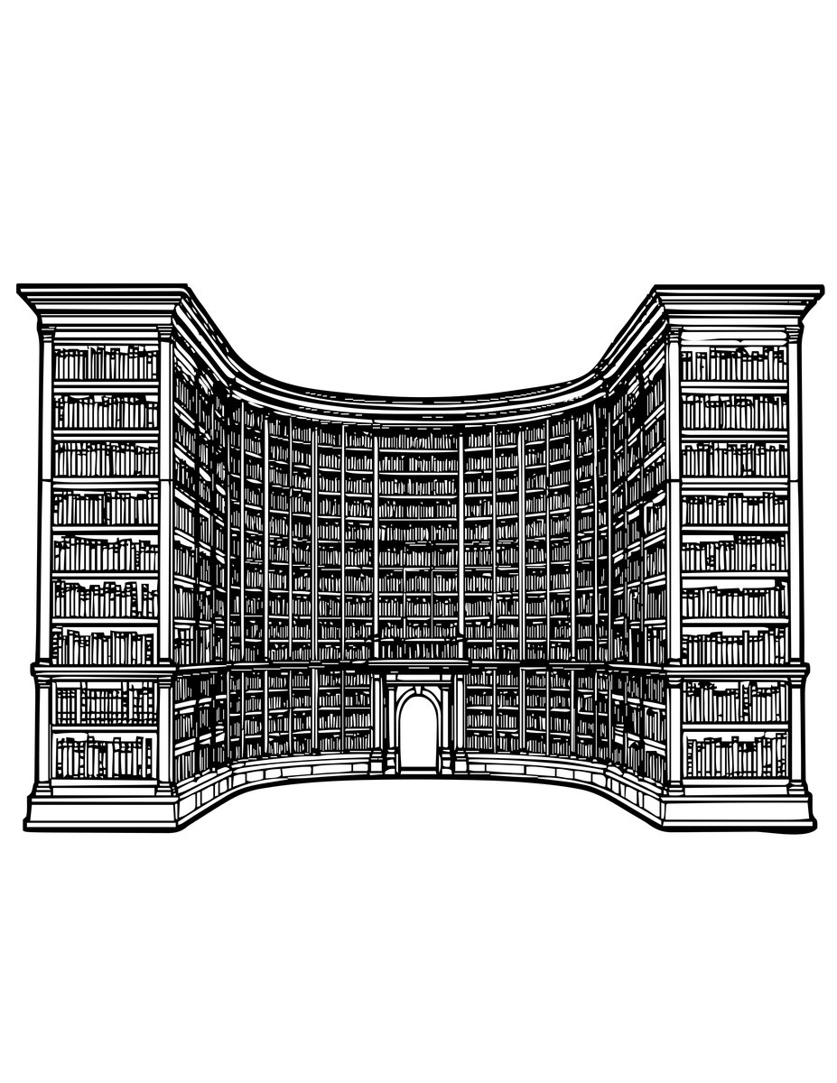 Library Vista - free printable coloring page