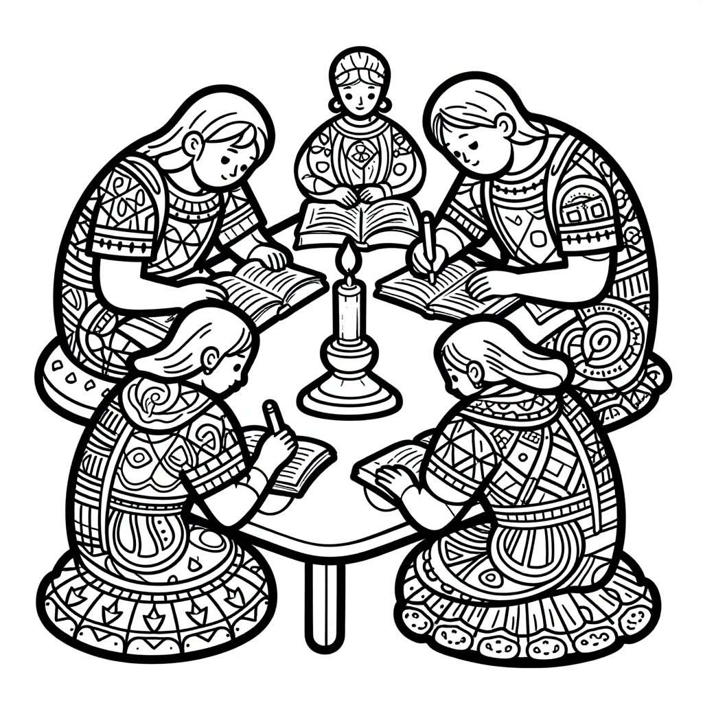 Scriptorium - free printable coloring page