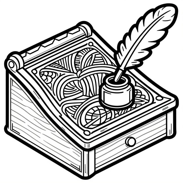 Greek Library - Free printable coloring page