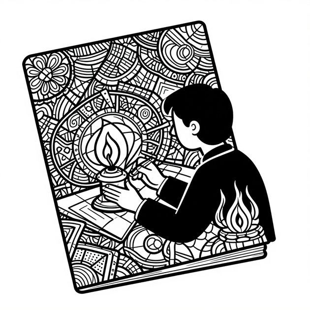 Library Tower - Free printable coloring page