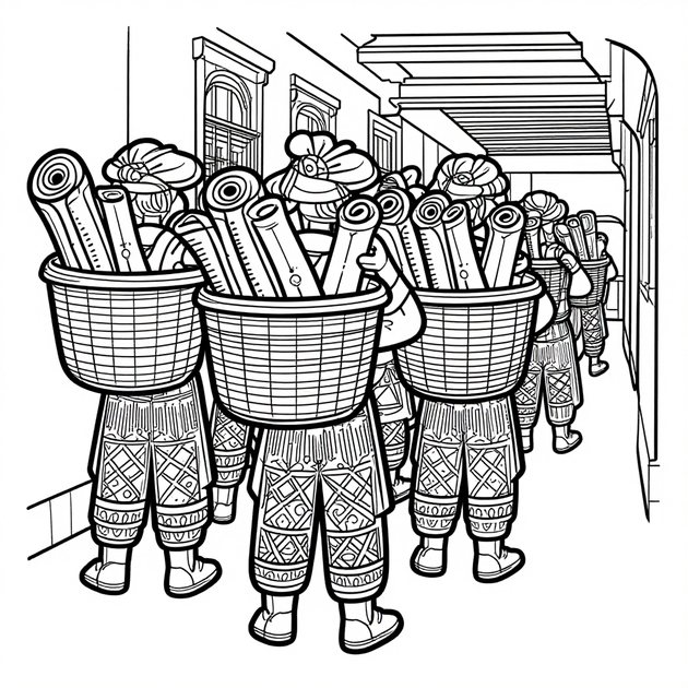 Desert Library - Free printable coloring page