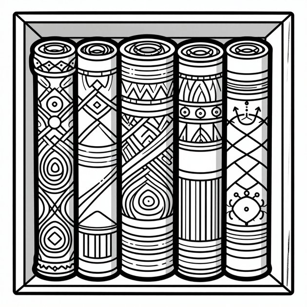 Papyrus Stacks - Free printable coloring page