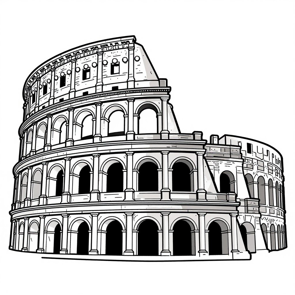 Colosseum - free printable coloring page