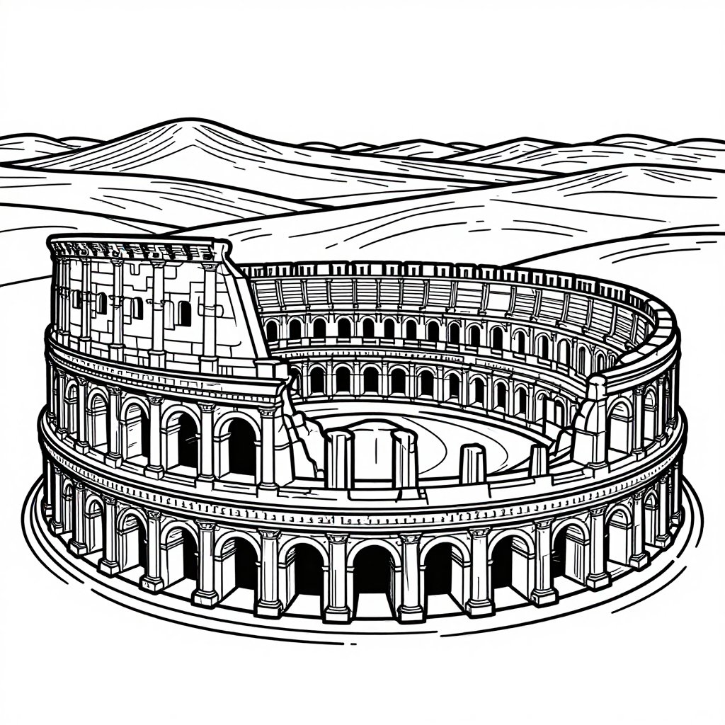 Roman Villa Garden - free printable coloring page