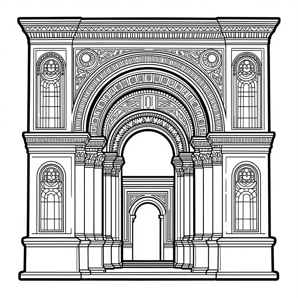 Baalbek Temple - free printable coloring page