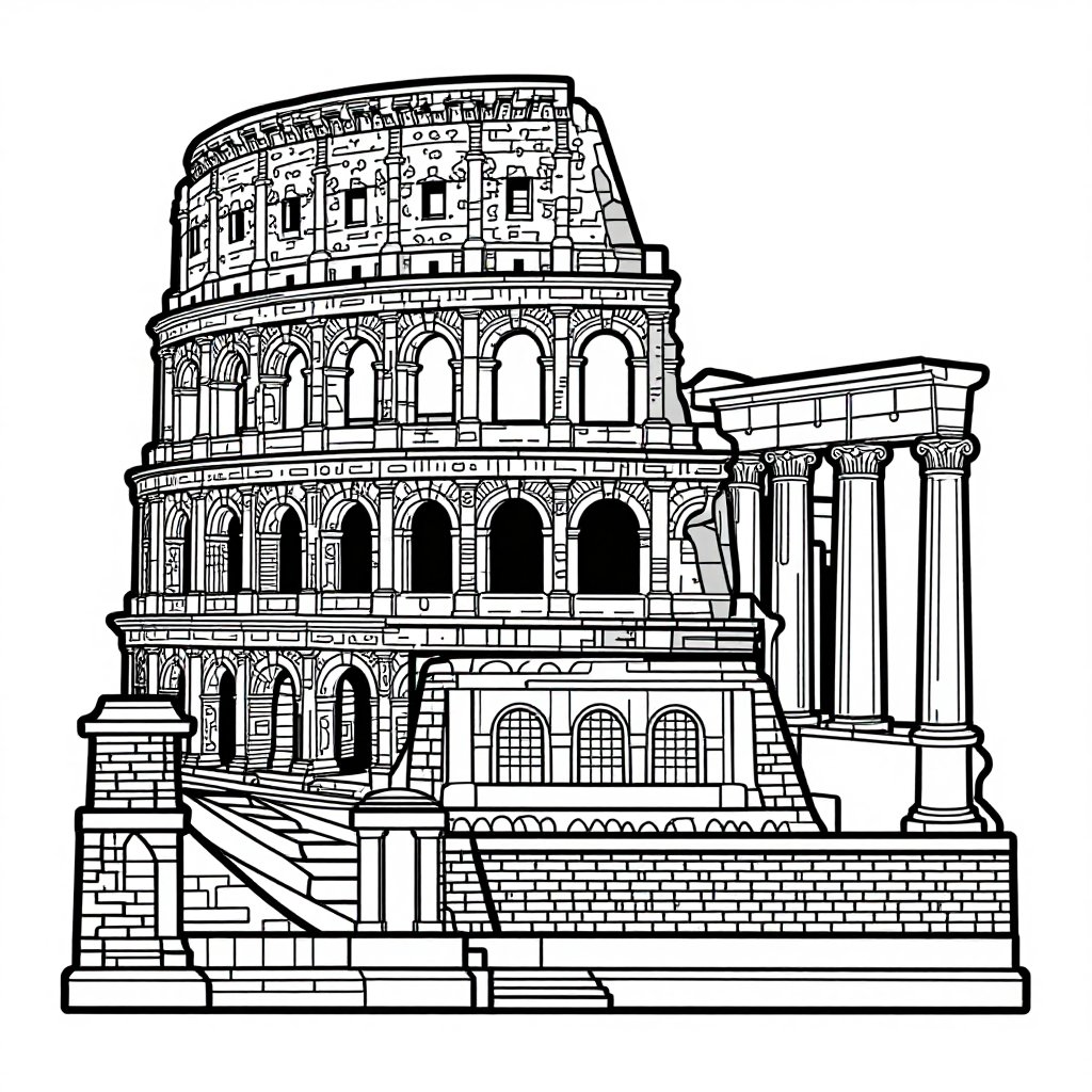 Diocletian's Palace - free printable coloring page