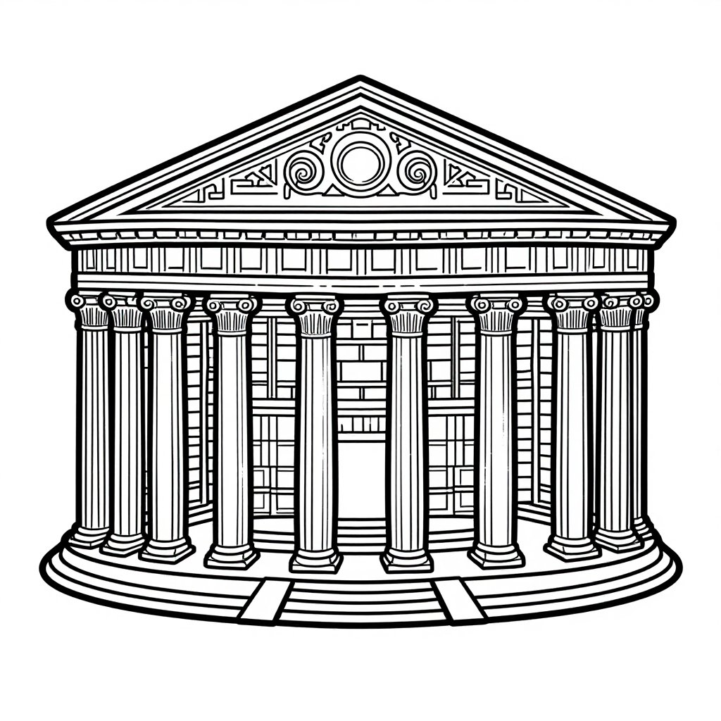 Roman Fresco - free printable coloring page