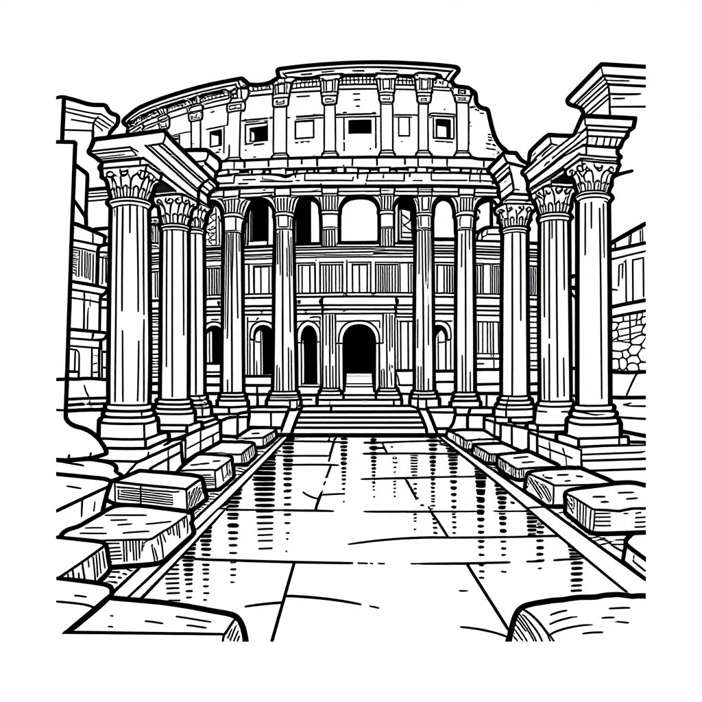 Palatine Hill - free printable coloring page