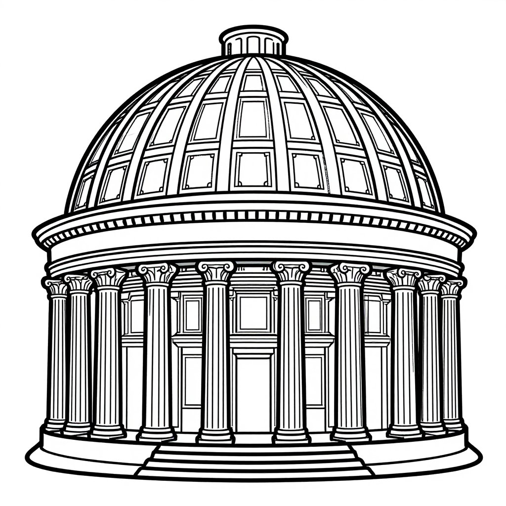 Pantheon - free printable coloring page