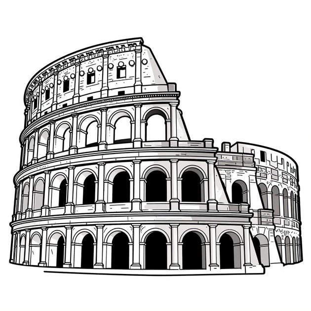 Colosseum - Free printable coloring page